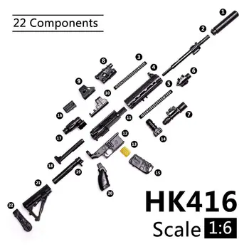 1:6 PUBG M416 HK416 Püss Assamblee Relva Mudeli Kokkupanek Mõistatusi ehitustellised Tegevuskava Joonis