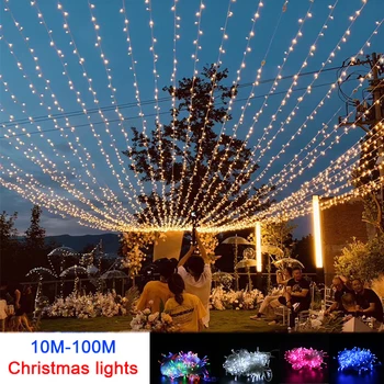 10M 100M String Led Vanik Jõulupuu Haldjas Kerge Ahel Veekindel Kodu Aias pulmapidu Väljas Puhkus Kaunistused