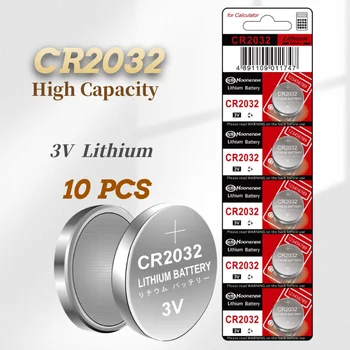 10tk CR2032 3V Lithium Button Cell Aku Vaata Mänguasjad Arvuti Kalkulaator Kontrolli Elektroonilise Laua Kalender