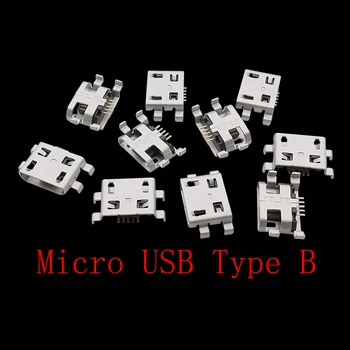 10tk/palju Micro-USB Type B Naissoost 5 Pin Hukku Tüüpi Konnektor Mobiiltelefoni laadija Pesa Micro-USB-Pistikupesa Adapter Osad