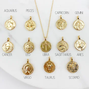 12 Tähtkuju Kaelakeed Naistele Goth Zodiac Medallion Ripatsid Choker Kaelakee Keti Scorpio Leo Ehted Astroloogia Kingitus