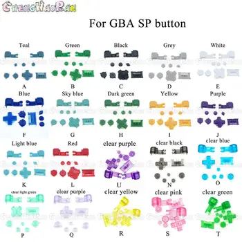 1set 20colors A--S Plasti Täis Nuppu Set For GameBoy Advance SP SOCIALI SP A B Valige Start Power Off L R Nuppude komplekt D-pad