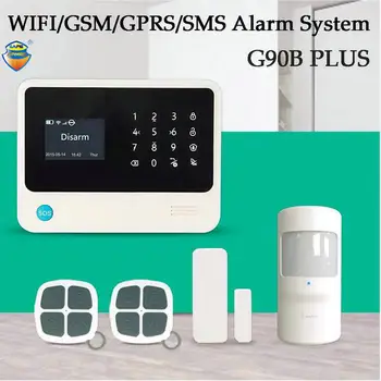 (1Set)Viimased G90B PLUSS WIFI SMS GSM Wireless Home Security Alarm Süsteem Toetab Android/IOS App kontrolli PIR anduri Ukse Andur