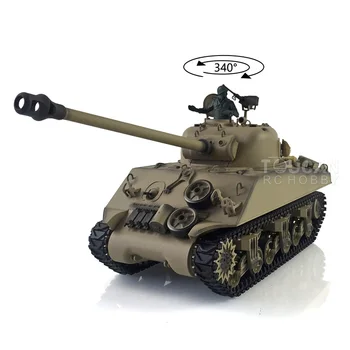 2.4 G Henglong 1/16 Skaala TK7.0 Plastikust Versioon M4A3 Sherman RTR RC Tank Mudel 3898 TH17665