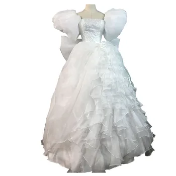2017 Filmi Nõiutud Printsess Giselle Cosplay kostüüm Täiskasvanud naiste Halloween kostüümid Valge Pool kleit väljamõeldud Giselle Kleit custom