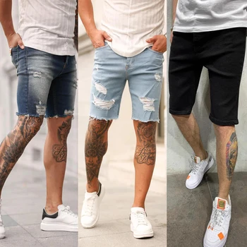 2021 Brand New Uued Meeste lühikesed püksid, Teksad, Lühikesed Püksid Hävitatud Kõhn teksad Ripitud Pant Kulunud Denim suurus S-3XL