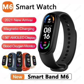 2021 Mi Bänd M6 Smart Watch Mehed Naised Smartwatch Fitness Sport Käevõru Bluetooth-Seadmega Ühenduse Apple Xiaomi Android
