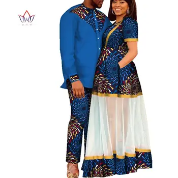 2023 Uus Meeste Komplektid ja naiste riided pulmad suvel traditsioonilisi aafrika riided paaride sobitamine riided 4xl WYQ655