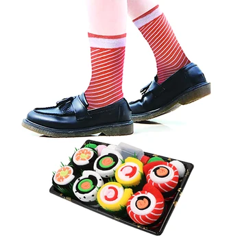 4 Paari Toidu Sushi Puuvillased Sokid Meeste Ja Naiste Huvitav Sokid Mood Kõik-mängu Sokid kinkekarbis Pakendi Õpilane Kingitused