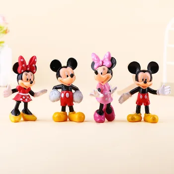 4 tk/palju Disney Tegevus ja Mänguasi Arvandmed Armas Miki Minni Koomiks Anime DIY Mobiiltelefoni Nippu Mini Nukk Teenetemärgi