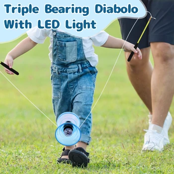 5 Värvi Triple Laagri Diabolo LED süttib Hiina Mänguasi Yoyo Maadelda Diabolos Mänguasjad Pool Telkimine Lõbus Mängud Lastele