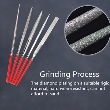 5tk Diamond Nõela Faile, Seadistada Puidu Nikerdamiseks Tööriista Komplektid Metalli Poleerimine Käsitsi Faili DIY Käsitöö Puidutööstuse Tööriistad