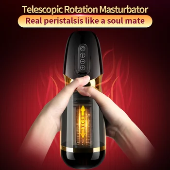 Automaatne Teleskoop Rotatsiooni Meeste Masturbatsioon Cup 10*10 režiimid Silikooni tuppe tõeline pussy täiskasvanud Masturbator sugu mänguasjad meestele