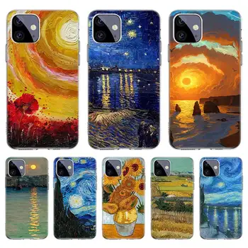 Case For Iphone 11 12 Pro Max 13 7 8 Plus XR, XS X 12 Mini 6 6S SE 2020 SE2 Katab Kest Funda maalid Tähine Öö (Van Gogh ' i 0