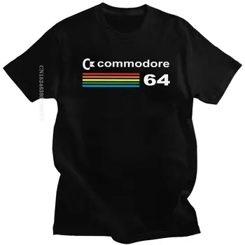 Commodore 64 Tshirts Streetwear Tshirt Meeste Puuvillased C64 Amiga Arvuti Geek, Nerd Tee Tops Streetwear Lappima Mood T-Särk Harajuku