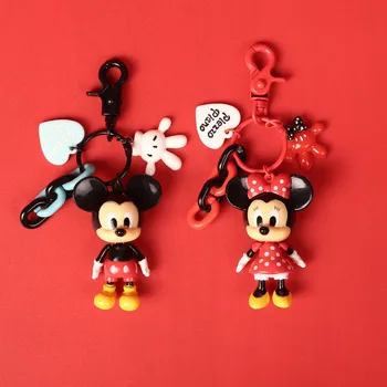 Disney miki hiir joonis mänguasjad karbis kott ripats Cute Cartoon Auto Võtmehoidja Koolikotti Ripats Kott tüdruk poiss Suveniiride kingitus mänguasi