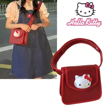 Hello Kitty Kott Punane Peace Kawaii Kott Y2K Kuum Tüdruk Kt Kass Sadul Kotti Kõik-Mängu Trendikas Lahe Üks-Õlg Mood Messenger Kott