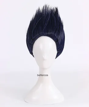 Hoshigaki Kisame Cosplay Parukas Lühike Tume Sinine Kuumuskindel Sünteetiline Karv Wig + Parukas Kork + Peapael