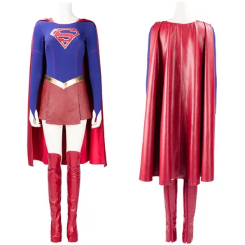 Kara Danvers Cosplay Kostüüm Kleit Varustus Tüdrukud Ühtne Varjatud Halloweeni Karneval Ülikond