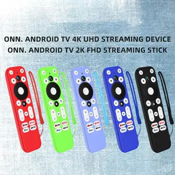 Kaugjuhtimispult Kaitsva Puhul ONN Android TV 2K FHD Streaming Kinni Silikoon Kate Ühilduv Remote Cover kaelapaela kinnitamine
