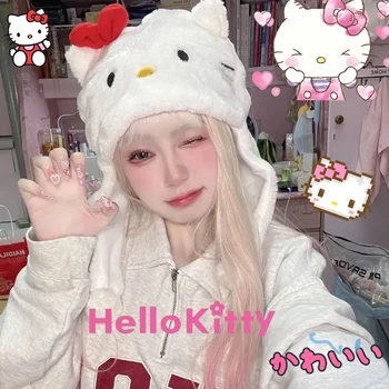 Kawaii Sanrio Hello Kitty Palus Talvine Müts Beanie Müts Kawaii Kass Naine Ühise Põllumajanduspoliitika Lapsed Tüdruk Ühise Põllumajanduspoliitika Armas Tarvikud Soe Müts
