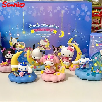 Kawaii Sanrio Pime Kast Hello Kitty Kuromi Minu Meloodia Cinnamonroll Magic Öö Seeria Cartoon Nukk Ornament Armas Ilu kingitused