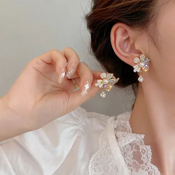 Korea Fashion Kõrvarõngad Temperament Kerge Luksus Barokk-Flower Pearl-Naastude kõrvarõngad Naistele Ehted Pulmas Kingitusi