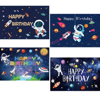 Kosmoses Teema Poole Kaunistused Astronoomia Planeet Galaktika Sünnipäevaks Astronaut Raketi Taustaks Banner Seina Kaunistused