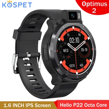 Kospet Optimus Dual 2 Chip Dual Mode 4G Smart Watch Android 10.7 Helio P22 Okta Core Mehed Smartwatch 4+128GB 13MP Kaamera, GPS, Wifi,