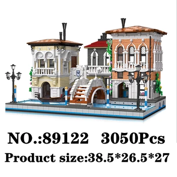 LAOS 89122 3050Pcs Modulaarne ehitusplokid Mudelid Väike Veneetsia Tellised Creative City Sarja Lastele Mänguasjad, Jõulud kingitus