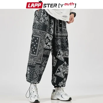 LAPPSTER-Noorte Meeste Harajuku Vintage Haaremi Püksid 2022 Tunked Mens Täis Prindi korea Joggesr Mees Streetwear Hip-Hop Sweatpants