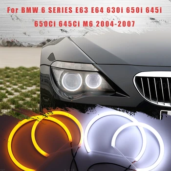 LED SMD Cotton Light Mägitee Angel Eye Halo Ring PÄEVATULED Komplekt BMW 6-SEERIA E63 E64 630i 650i 645i 650Ci 645Ci M6 2004-2007