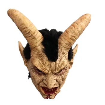 Lucifer Sarv masque lateks Maskid Halloween Kostüüm Hirmutav devil demon filmi cosplay Jube mask Täiskasvanud Isiku rekvisiidid