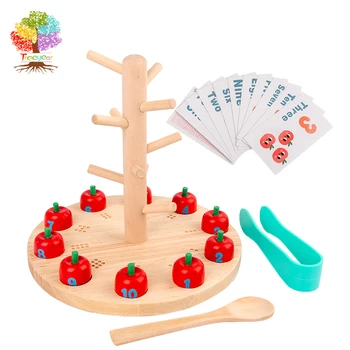 Lugedes Õunad Mänguasi, Montessori Lugedes Mänguasjad Väikelastele, Puidust Haridus-Õppe Mänguasjade jaoks Tüdrukud ja Poisid 2 3 4 Aastane