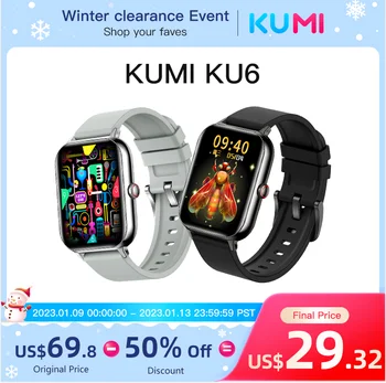 Maailma Esietendus KUMI KU6 Smart Watch 1.91 tolline NFC Smartwatch Bluetooth Kõne 110+ Sport Heart Rate Tracker IP68 Veekindel