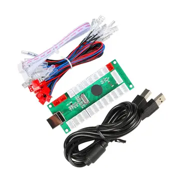 Null Hilinemine USB-Kodeerija PC LED Juhtnuppu Kehtestatud kooskõlas LED Arcade Juhtnuppu DIY Kit Töötleja Osa Mame Mängud 0