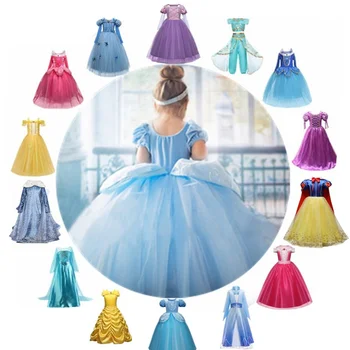 Printsess Tüdrukud Dress Karneval Cosplay Kostüüm Printsess Kleit Üles Poole Väljamõeldud Roleplay Kleit Ilu Riided Lastele Vestidos Infantil