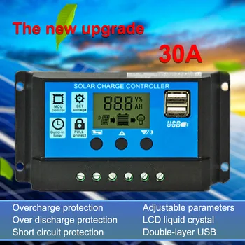 Päikese Eest vastutav 12V 24V 60A 50A 40A 30A 20A 10A PWM Kontrolleri LCD-Dual USB 5V Väljund PV päikesepaneel Regulaator kodus DIY