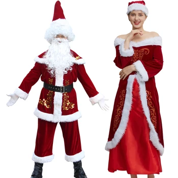 Santa Claus Jõulud Kostüümid Meeste Cosplay Väljamõeldud Täiskasvanud Sobib Festival Tähistamine Sobib Velvet Jõulupidu