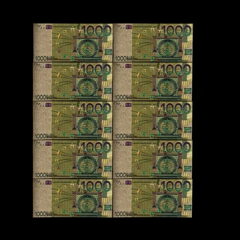 Selling10pcs/palju Värvi Eurot 1000 EURO Pangatähtede 24K Kuld ELI Võltsitud Raha Peen Käsitöö Kogumise Kingitused