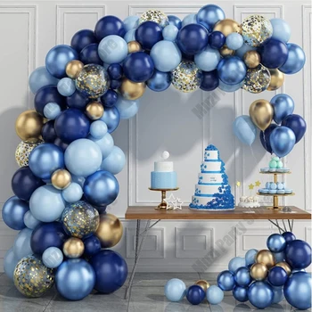 Sinine Metallik Õhupallid Vanik Kit Kuld Konfetit Poiss Täiskasvanud Õhupalli Arch Sünnipäeva Baby Shower Pulmas Kaunistused
