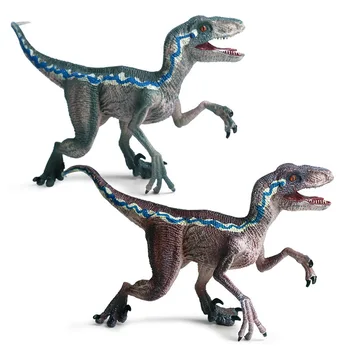 Sinine Velociraptor Dinosaurus Tegevus Joonis Loomade Mudel Mänguasi Lastele Sünnipäeva Kingitused