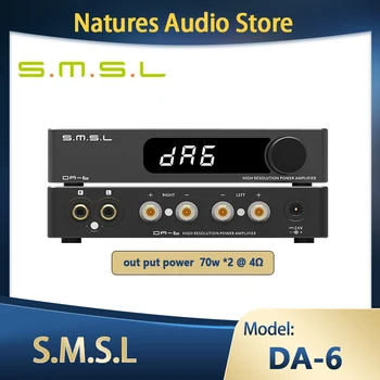 SMSL DA-6 DA6 Desktop Mini HIFI Kõlari Võimendi 70WX2 AMP ja Reguleeritav EQ Kaugjuhtimispult