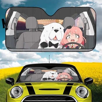Spioon X Pere Loid Yor ja Anja Anime Auto Päikesevarju Päikesekaitsetoodete UV Kaitse Auto Interjööri Aksessuaarid Nokats