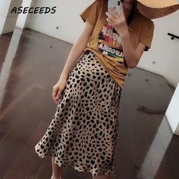 Suvel 2020 kawaii boho bodycon leopard printida kõrge vöökoht seelikud naiste midi leopard seelik punk streetwear korea stiilis