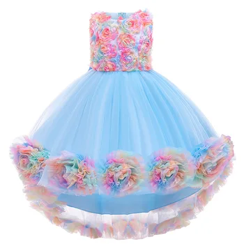 Tüdruk Kleit Sünnipäeva Kleit Lastele Tüdruk Saba Printsess Kleit Lill Vibu Armas Kleit Ball Kleit Pulm Partei Riided
