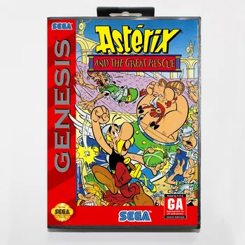 Uus 16 bit MD mängu kaart - asterix suur päästetööde II Retail box Sega genesis süsteem