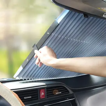 Uus Anti-UV-Auto Esiklaas Kardin Auto Päikesevarju Kate Sissetõmmatavad Set Kokkuklapitavad Peegeldav Kile Kardinad Auto Päikese Vari Jahtuda