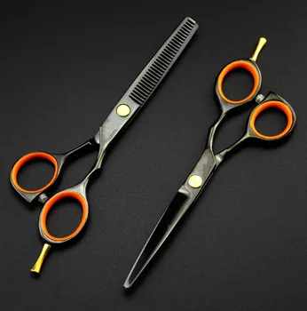 Uus professionaalne 440c 5.5 tolline mustad juuksed wrench set lõikamine juuksed barber scisor hõrenemine käärid juuksuri käärid komplekt 0