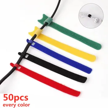 Velcro 130 / 200 mm, värv data cable / kõrvaklapid kaabel käitlemine ja ladustamine lindi nailonist rihm isekleepuvad mähisetraat vedru